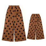 Preorder MOQ 5 pcs Each Dots Pocket Brown Mommy And Me Wide Leg Pants
