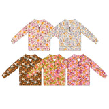 Preorder MOQ 5 pcs Fall Flower Floral Kids Girls Zipper Pullover