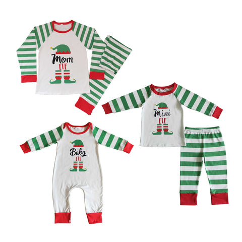 Elf Christmas Family Pajamas Sibling Matching Clothes