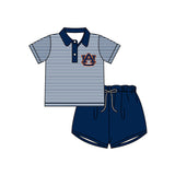 MOQ 8 Pcs Each Style Custom Style University team Print Auburn Matching Kids Clothing