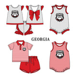 MOQ 5 pcs Custom Style University team Print Georgia Matching Kids Clothing