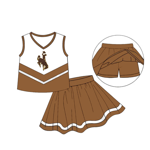 MOQ 8 pcs Custom Style Khaki Cheer Girl Skirt Set