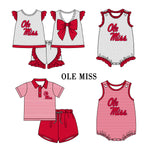 MOQ 5 pcs Custom Style University team Print Ole miss Matching Kids Clothing