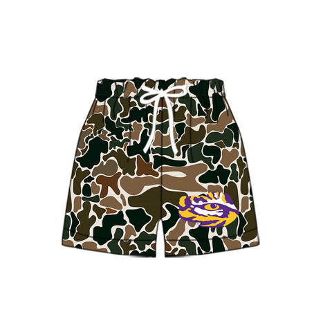 MOQ 5 pcs each style Custom Style LSU Team Camo Shorts