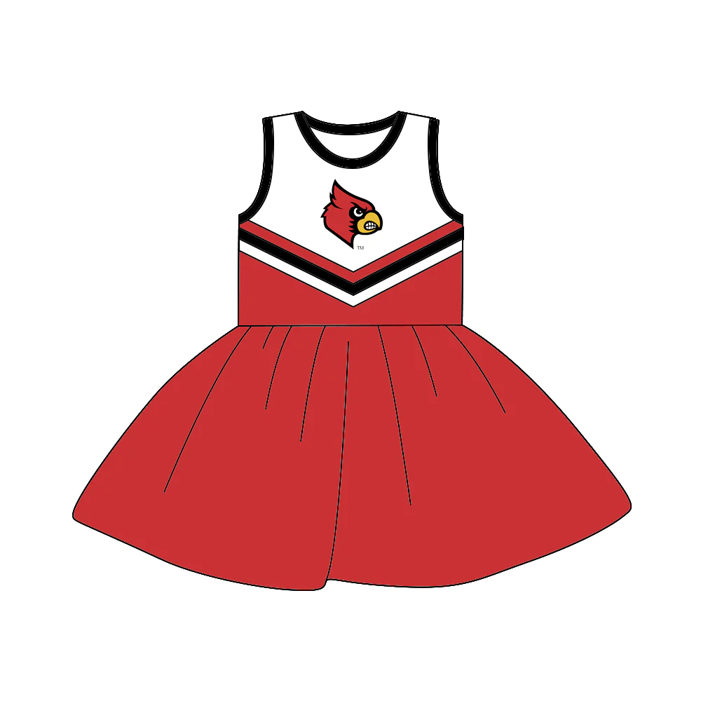 MOQ 8 pcs Custom Style CARDINALS Cheer Girl Dress