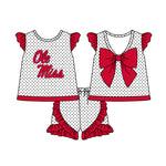 MOQ 5 pcs Custom Style University team Print Ole miss Matching Kids Clothing