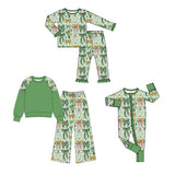 Preorder MOQ 5 pcs Each Style Saint Patrick Leaves Bows Green Kids Matching Clothes
