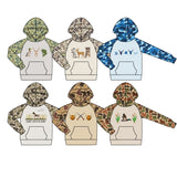 Preorder MOQ 5 pcs Hunting Camo Elk Kids Boys Hoodie Pullover