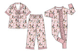 Preorder MOQ 5 pcs Each Style Mallard Ducks Plaid Ruffle Pink Kids Matching Clothes