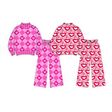 Preorder MOQ 5 pcs Each Style Valentine's Day Love Middle Neckline Kids Matching Clothes