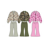 Preorder MOQ 5 pcs Each Color Hunting Camo Yoga Girls Coat Scallop Edge Pants Set-2026.8.20