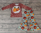 GLP0683 Turkey Pumpkin Brown Girl's Set