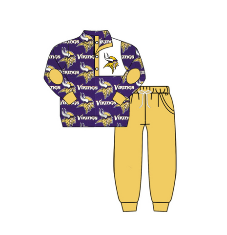 MOQ 8 pcs Custom style VIKINGS Boy Pullover Set