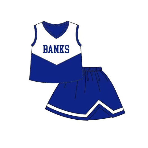 MOQ 8 pcs Custom Style Cheer BANKS Girl Skirt Set