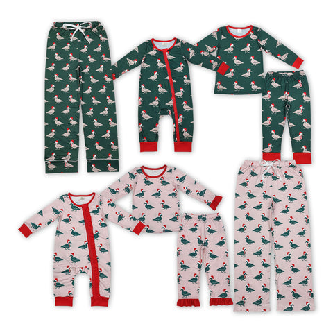 Mallard Ducks Christmas Family Pajamas Sibling Matching Clothes