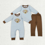 Embroidery Dog Love Kids Matching Clothes