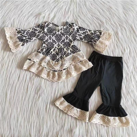 SALE 6 A11-16 Lace Black Girls Set