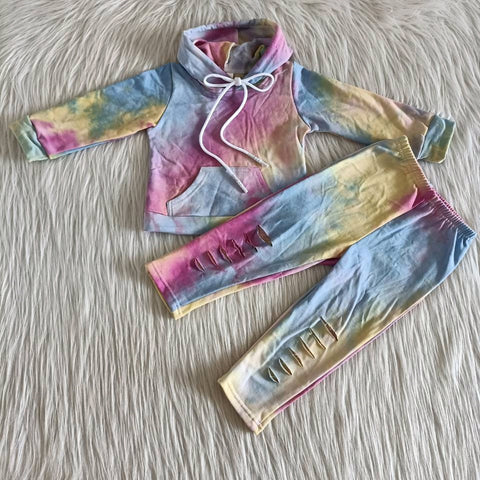 SALE 6 A25-27 Tie Dye Fashion Hoodie Suit