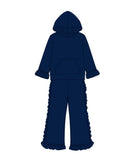 MOQ 5 pcs each Custom Style Solid Color Ruffles Girls Set
