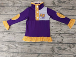 MOQ 8 pcs Custom Style LOUISIANA Print Pullover Ziper Shirt Top Girl