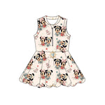 MOQ 30 pcs Custom Style Cartoon Shorts Liner Girls Zipper Dress