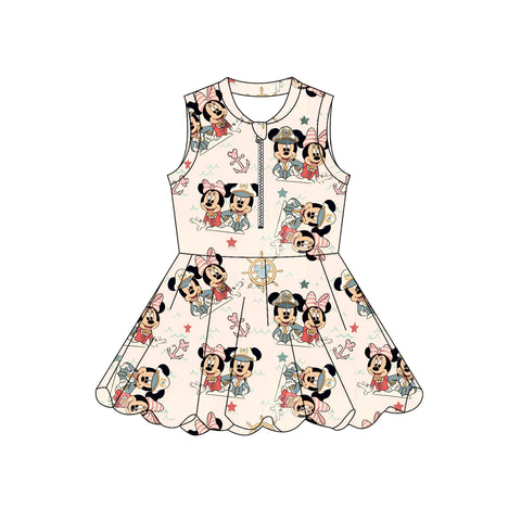 MOQ 30 pcs Custom Style Cartoon Shorts Liner Girls Zipper Dress