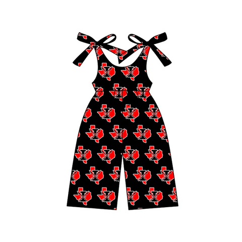 MOQ 5 pcs Custom Style Each Style Red Black Team Girls Jumpsuit