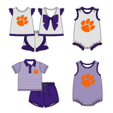 MOQ 8 Pcs Each Style Custom Style University team Print Tigers Matching Kids Clothing