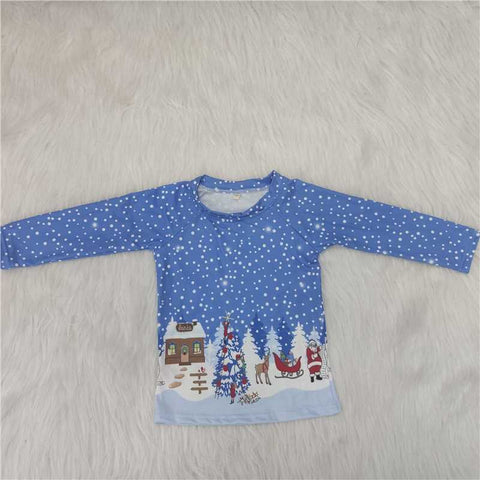 SALE 6 A1-16 Winter Blue Snowflake Boy Shirt