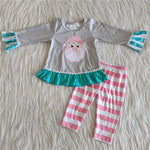 SALE 6 A11-27 Christmas Embroidery Santa Girl Set