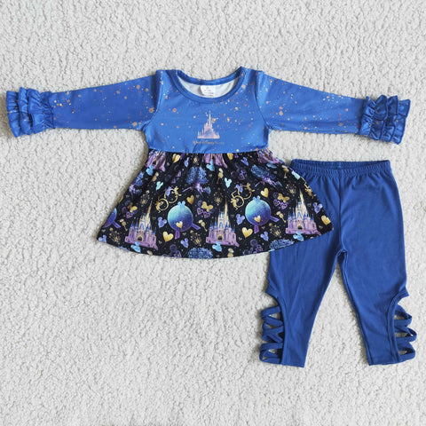 Deadline 10.15 SALE 6 A21-2 Castle Blue Girl's Set
