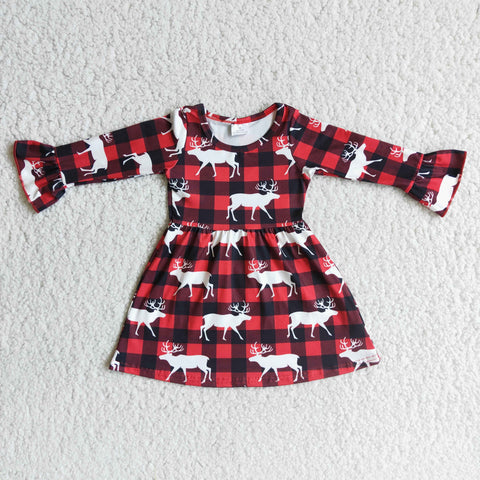 Deadline 10.15 SALE 6 B2-21 Chritmas Plaid Elk Red Dress