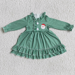 Christmas Santa Green Plaid Sleepwear Matching Kids Clothing