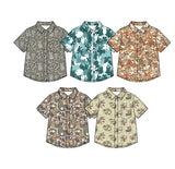Preorder MOQ 5 pcs Each Style Easter Bunny Camo Buttons Kids Boys Pullover Shirt-2026.8.27