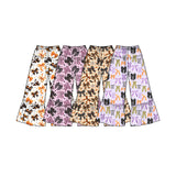 Preorder MOQ 5 pcs Halloween Bows Cute Ruffles Girls Wide Leg Pants
