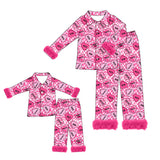 Preorder MOQ 5 pcs each Valentine's Day Love Feather Mommy And Me Pajamas Outfits