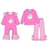 Preorder MOQ 5 pcs Each Style Christmas Santa Pink Kids Matching Clothes