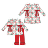 Preorder MOQ 5 Pcs Each Style Christmas Goose Bows Sister Girls Clothes