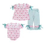 GSPO1627/SR1904 Pumpkin Bows Kids Sibling Matching Clothes
