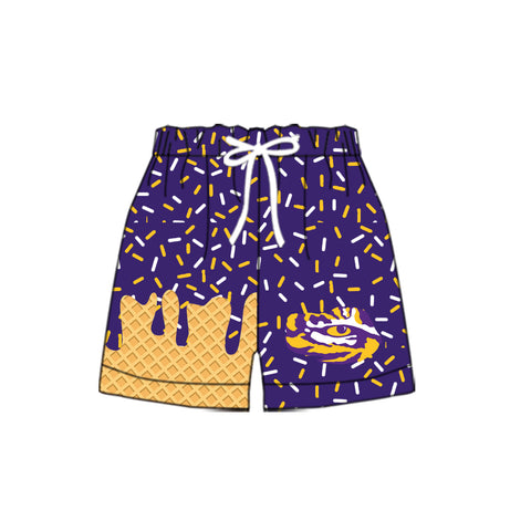 MOQ 5 pcs each style Custom Style LSU Team Ice Cream Drip Shorts