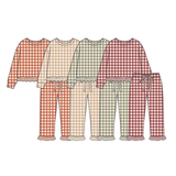 Preorder MOQ 5 Pcs Each Style Fall Plaid Ruffles Girls Set
