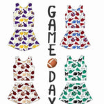 MOQ 5 pcs each style Custom Style Game Day Go Team Girls Skorts Set