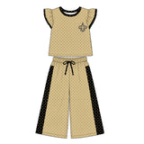 MOQ 5 pcs Custom Style Team Mascot Dots Girls Set