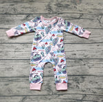 LR0322 Dad's Fishing Buddy Zip Baby Romper Onesie Girl