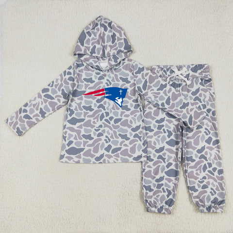 MOQ 5 pcs each style Custom Style Team Camo Hoodie Boy Jogger Set