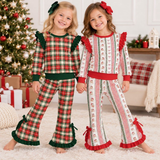 Preorder MOQ 5 pcs Each Style Christmas Santa Ruffles Kids Matching Clothes