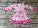 GLD0284 Fashion Pink Leopard Girl's Dress