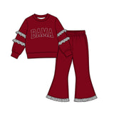 MOQ 5 pcs each Custom Style School Team BAMA Ruffles Girls Outfits