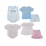 Embroidery Easter Kids Sibling Matching Clothes