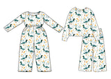 Preorder MOQ 5 pcs Each Style Mallard Ducks Girl's Jumpsuit & Scallop Edge Set Kids Matching Clothes